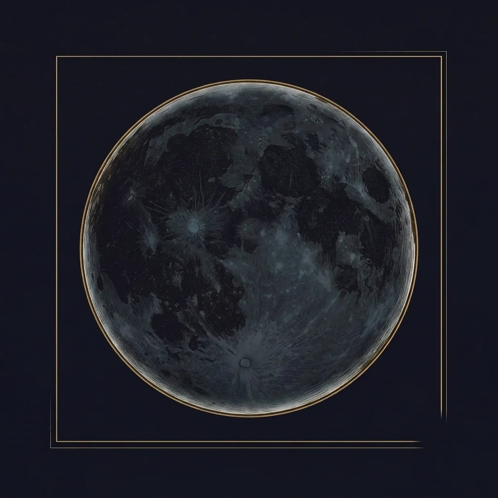 The new moon shown as a gilded moon plate
