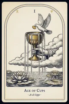 The Ace of Cups tarot card