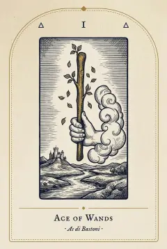 The Ace of Wands tarot card