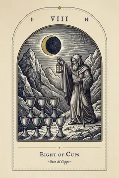 The Eight of Cups tarot card