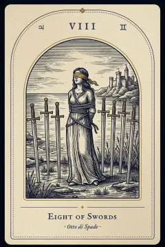 The Eight of Swords tarot card