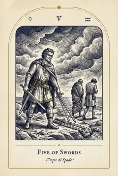 The Five of Swords tarot card