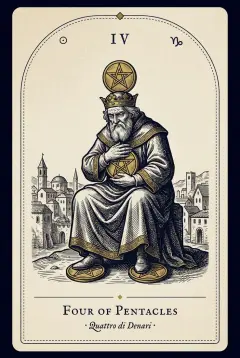 The Four of Pentacles tarot card