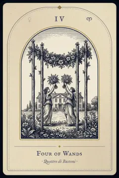 The Four of Wands tarot card
