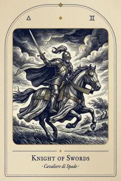 The Knight of Swords tarot card