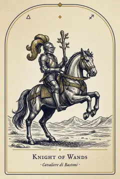The Knight of Wands tarot card