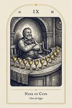 The Nine of Cups tarot card