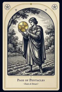 The Page of Pentacles tarot card