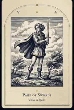 The Page of Swords tarot card