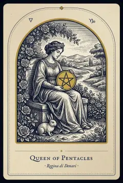 The Queen of Pentacles tarot card