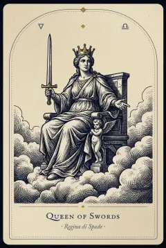 The Queen of Swords tarot card