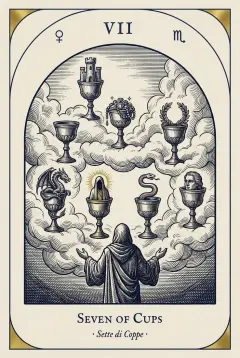 The Seven of Cups tarot card