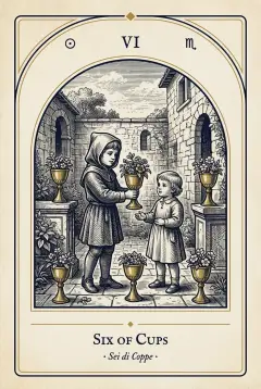 The Six of Cups tarot card