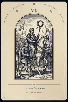 The Six of Wands tarot card