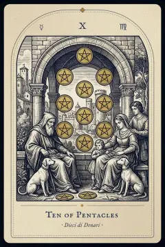 The Ten of Pentacles tarot card