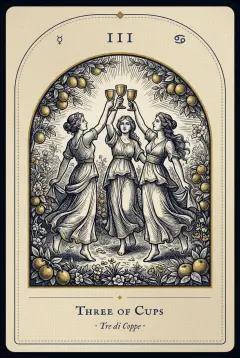 The Three of Cups tarot card