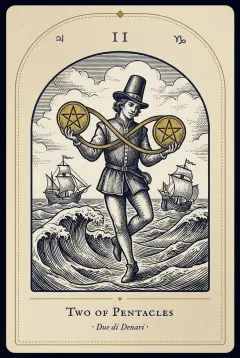 The Two of Pentacles tarot card